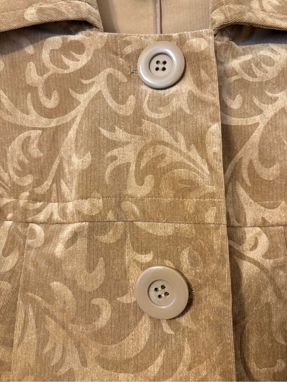 Women's Tan Patterned Button-Front Jacket - Picture 4 of 6